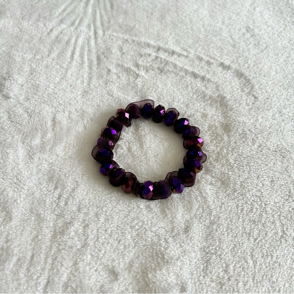Women's Purple Czech Glass Ribbon Bracelet